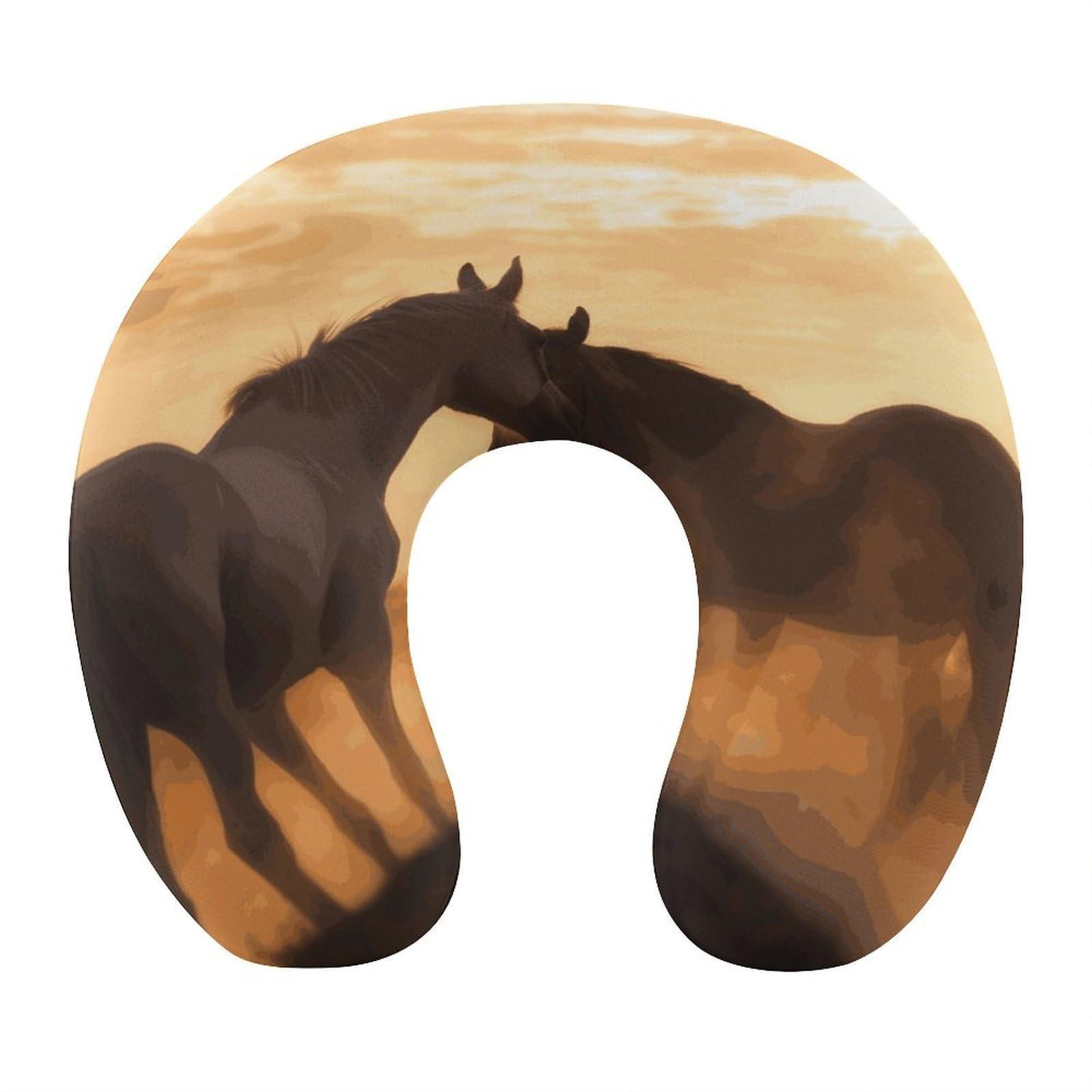 Btcowzrv Style Horses In Love U Shaped Neck Pillow Travel Pillows