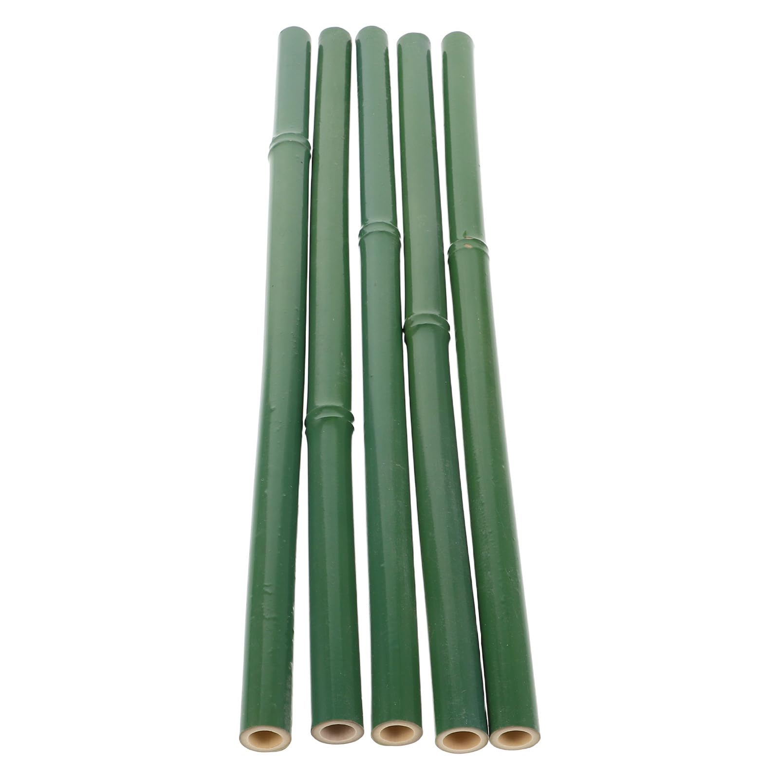 5pcs 40cm Green Artificial Bamboo Poles Lightweight Faux Bamboo Stalks for Garden Balcony Indoor Decoration and DIY Fencing