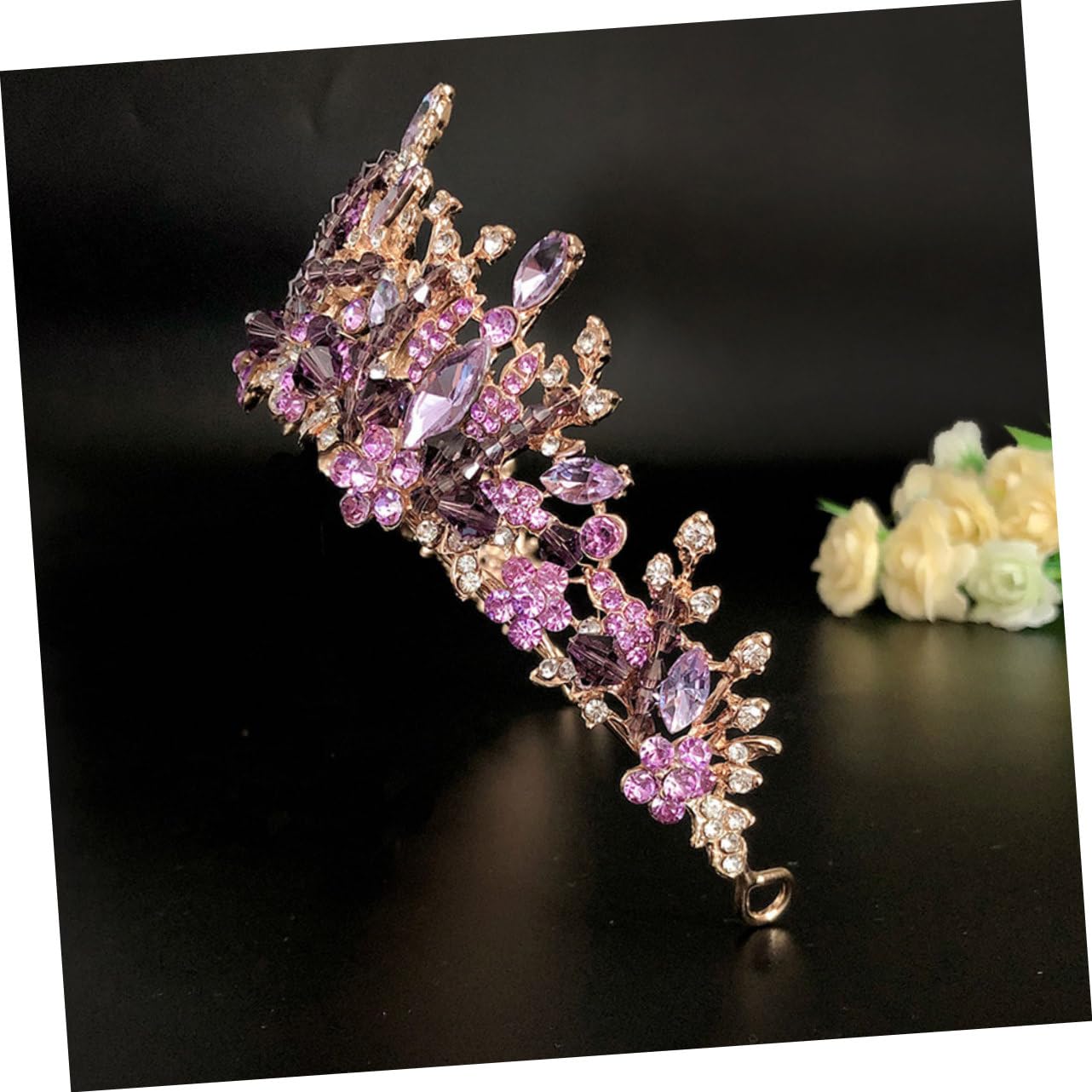 Didiseaon Tiara Princesa 3 Piezas De Cristal Morado Accesorios Para Mujer Joyas De Princesa Para Mujer Coronas De Cumpleaños Para Joya Para El Cabello Tiaras Góticas Moda Dama Pedrería
