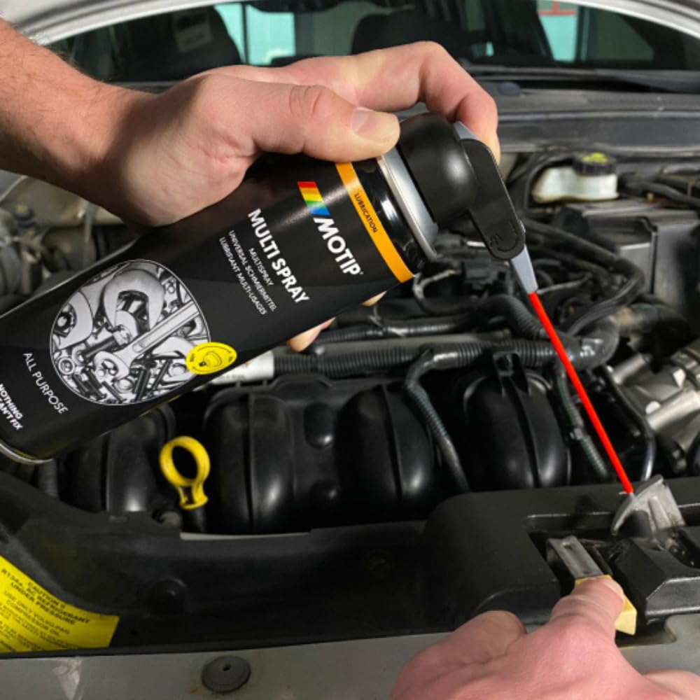 MOTIP Multispray Lubrificante Sbloccante Universale, Ottime proprietà di penetrazione, Rimuove olio, grasso, cera, rivestimento del sottoscocca e catrame, 12 pezzi