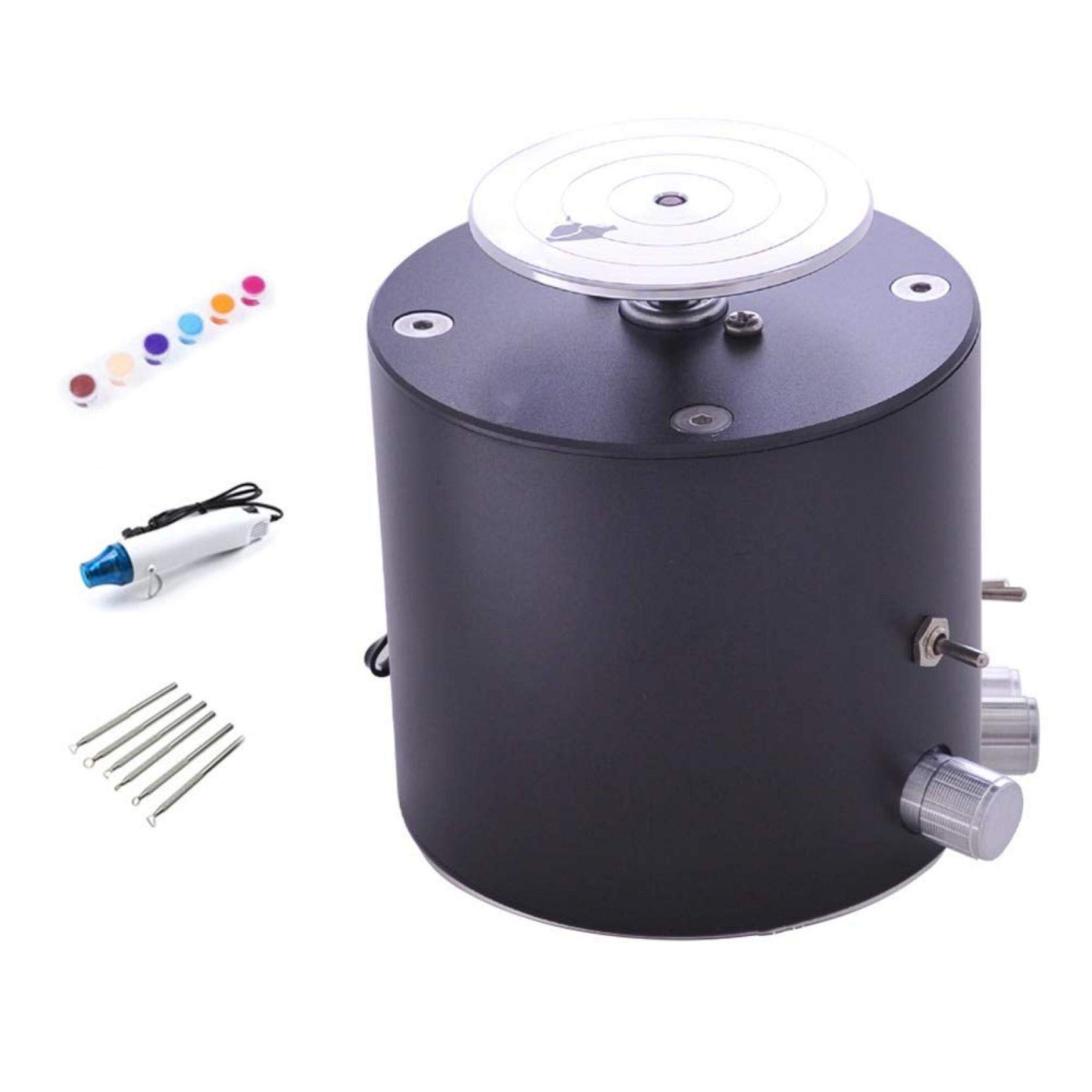 Usb Mini Fingertip Electric Pottery Wheel Forming Machine, Portable Clay Art Diy for Ceramic Work Clay Art Craft Adultes Enfants Pour Outils Amusants, Or (Argent) Silencieux (Or) (Noir) (Noir)