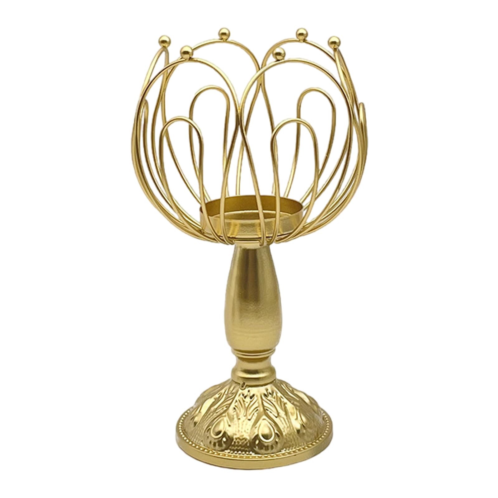 Metal Flower Shape Tealight Holder Hollow Out Iron Stand Table Centerpiece Candlestick Wedding Decoration Metal Flower Holder