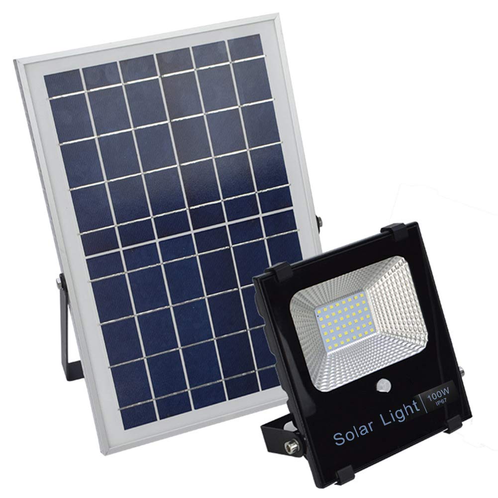Solar Work Lighting, Outdoor High-Brightness Light Control Remote Control Smart Floodlight Waterproof And Durable Solar Rechargeable Garden Street Light,30W