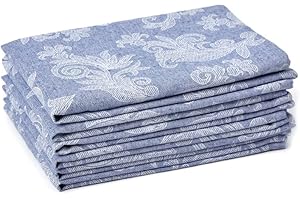 Encasa Floral Cloth Napkins in Royal Blue: Elevate Your Dining Experience