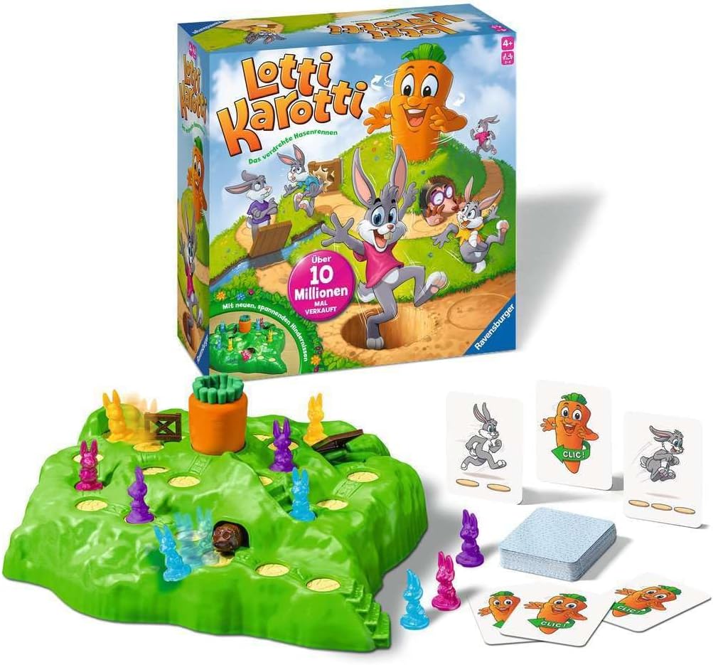 Ravensburger Children's Games 22343 Lotti Karotti Racing Game for 2 to 4 Players, Children's Game from 4 Years - Birthday Gifts