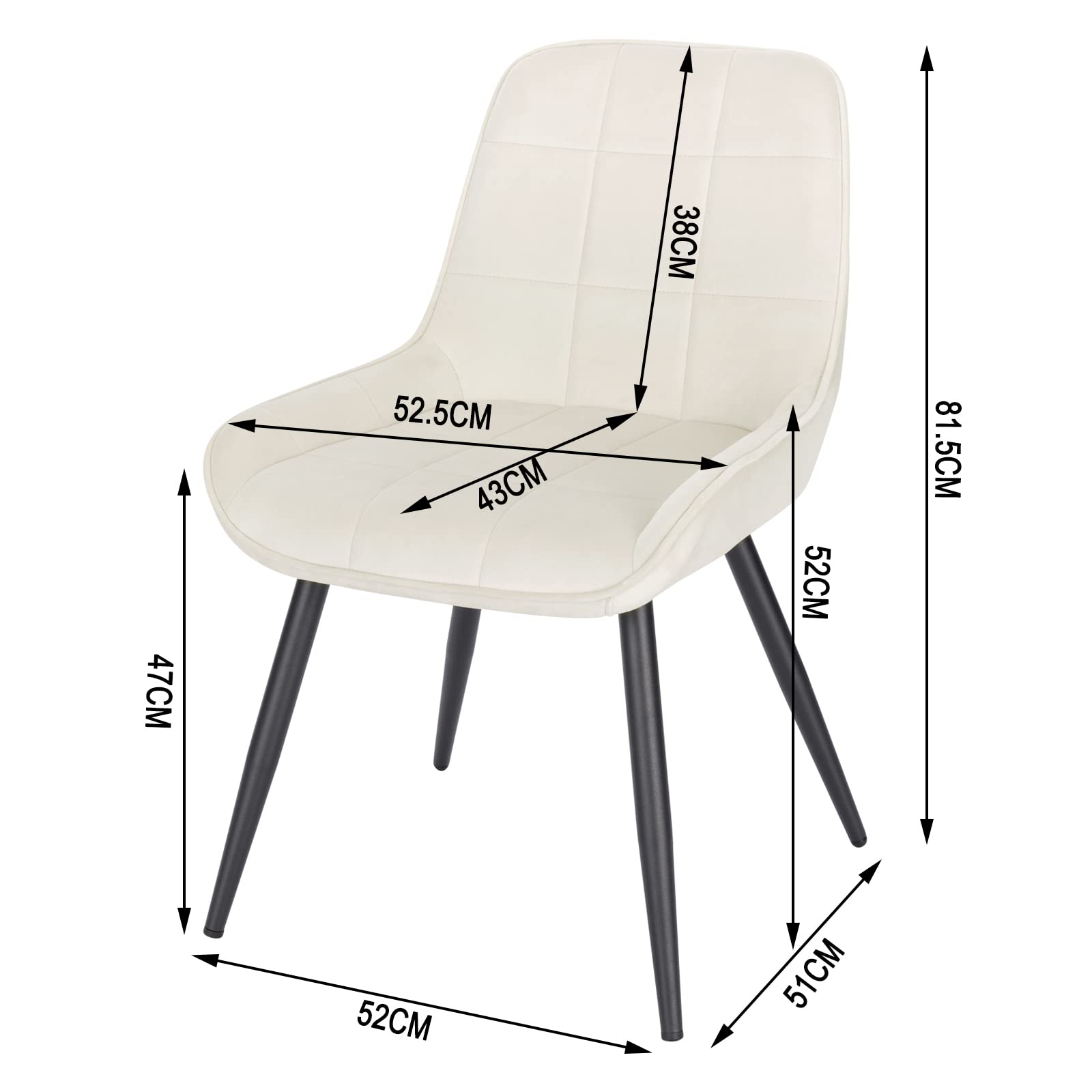 WOLTU Set Di 4 Sedie Da Pranzo Con Schienale Curvo, Sedie Ergonomiche