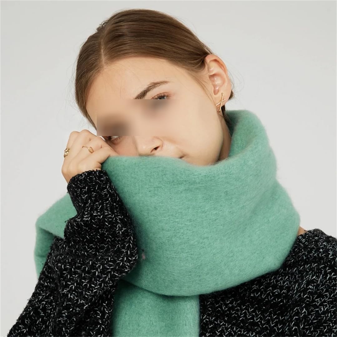 Sciarpa in cashmere spessa solida per le donne grande coperta di lana invernale scialle caldo avvolge femminile con nappa