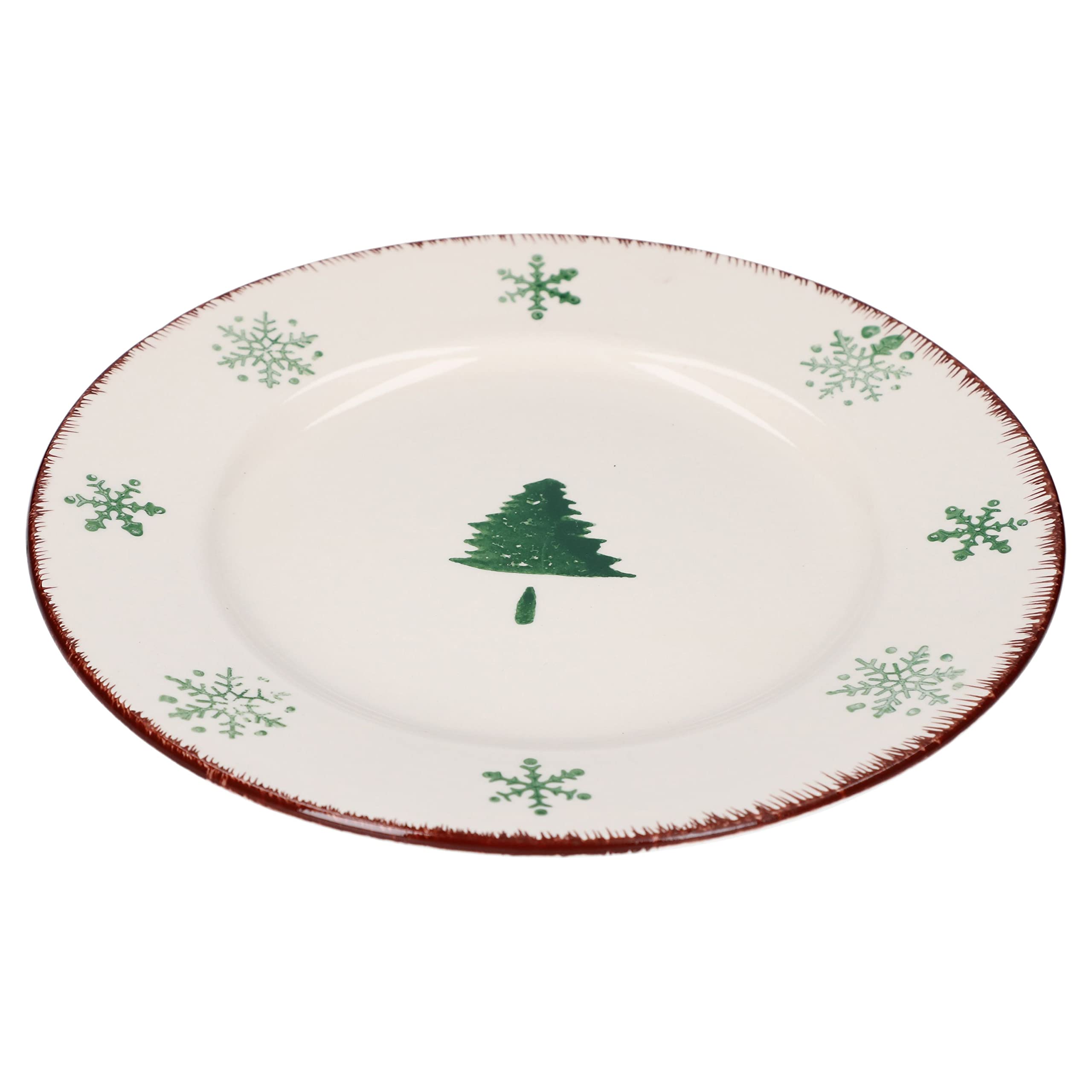 MamboCat Weihnachtsbaum Kuchenteller 6er Set – Steingut-Teller Mit Tannenbaum-Design Für Kekse & Desserts, Ø 19,5 Cm, Spülmaschinenfest