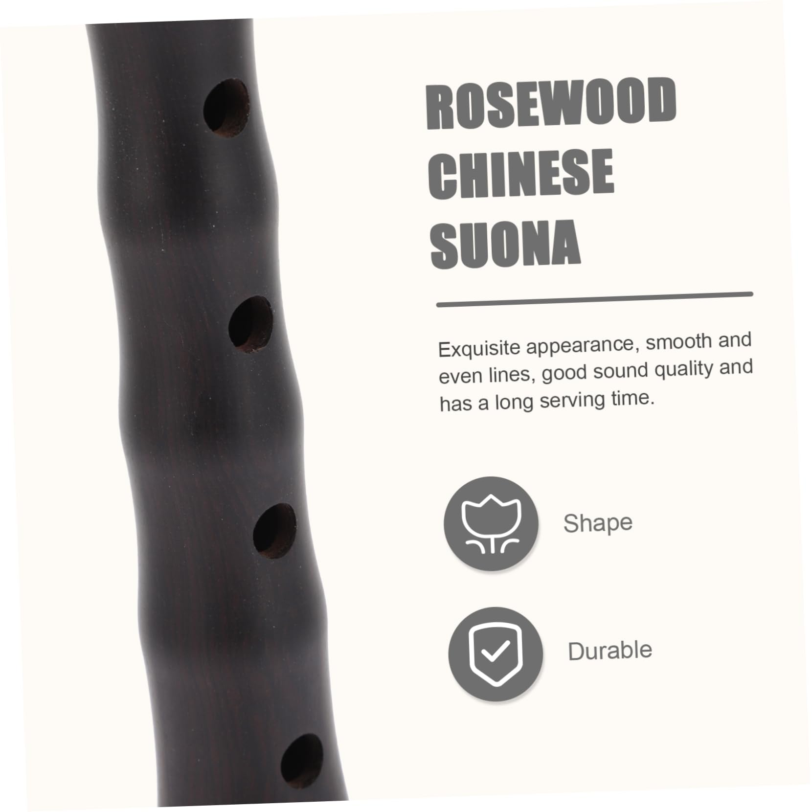 Instrument à Vent Traditionnel Facile à Jouer et Transporter Suona Chinois en Bois et Cuivre Léger pour Débutants et Professionnels en Pratique Musicale