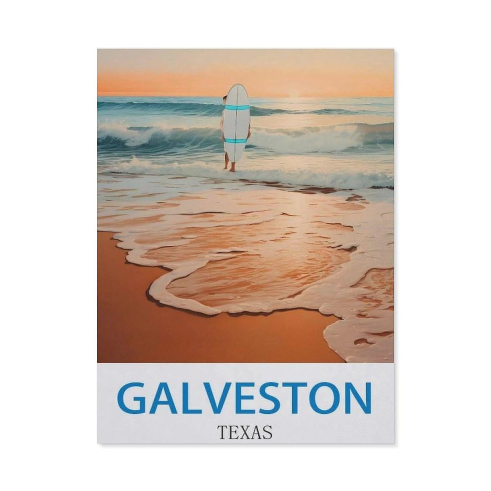 Vintage Metal Tin Sign，Galveston Texas(30x40cm）