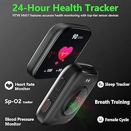 FITVII Health & Fitness Tracker (Answer/Make Calls), Smart Watch with 24/7 Heart Rate and Blood Pressure, Sleep Tracking, Blood Oxygen Monitor, 120+ Sport Modes Activity Tracker for Women Men