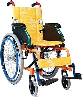 Hiyougen Silla de Ruedas for niños Plegable Portátil Adolescente Parálisis Cerebral Rehabilitación Silla de Ruedas Trolley Infantil Silla de Ruedas autopropulsada