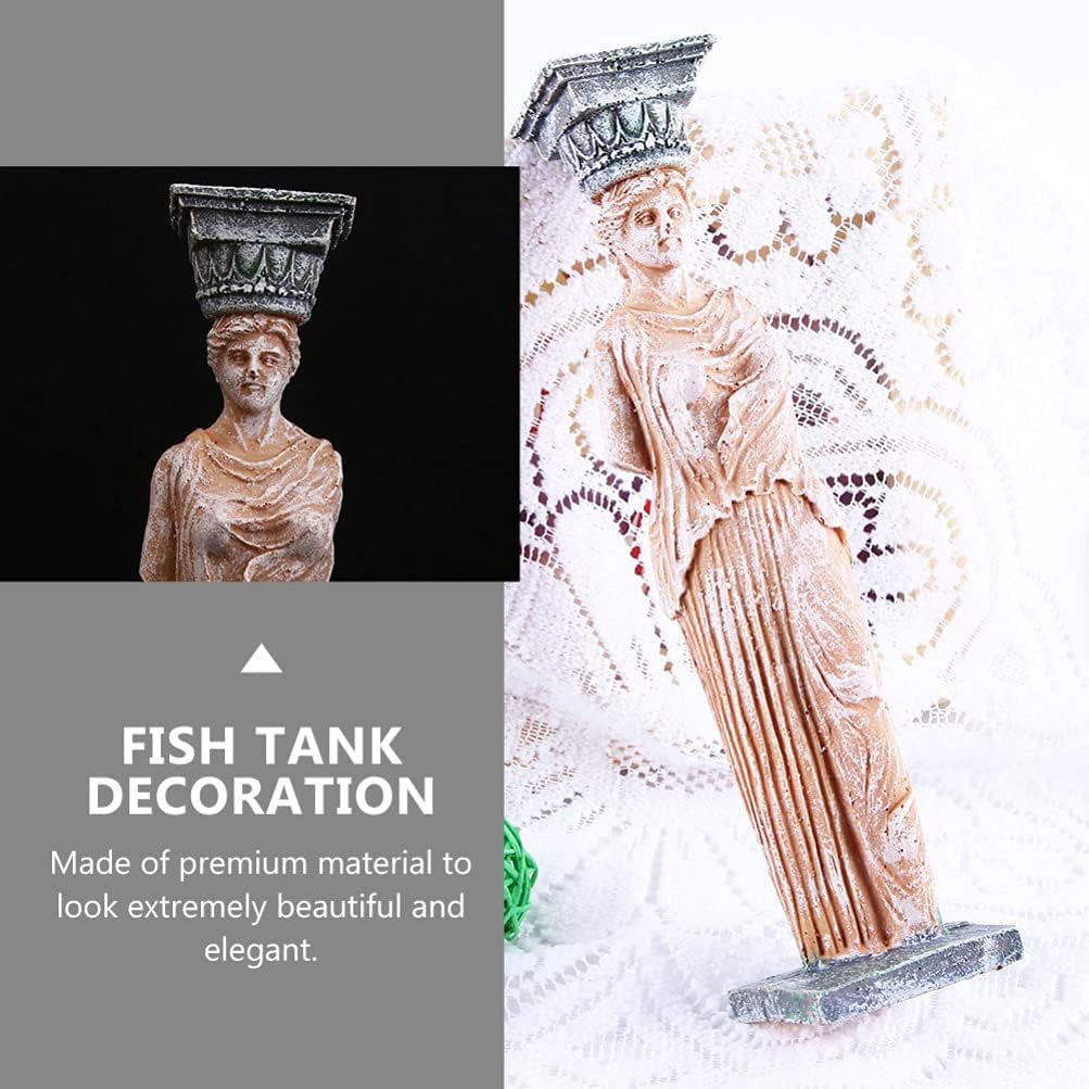 balacoo 2pcs Aquarium Fish Tank Decorations Resin Mediterranean Goddess Statue Fish Tank Home Ornament Figurines Angel Furnishings Ocean Sea for Christmas Decor
