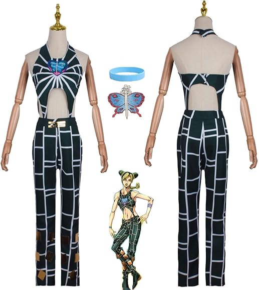 Amazon.co.jp: [koniee] ジョジョの奇妙な冒険 Parte5 黄金の風 ジョジョ トリッシュ・ウナ コスプレ衣装 コスチューム  cosplay スーツ空のストリップ徐ルントリヒュー・ウジル・カナランガコスプレスーツフルセット : ホビー