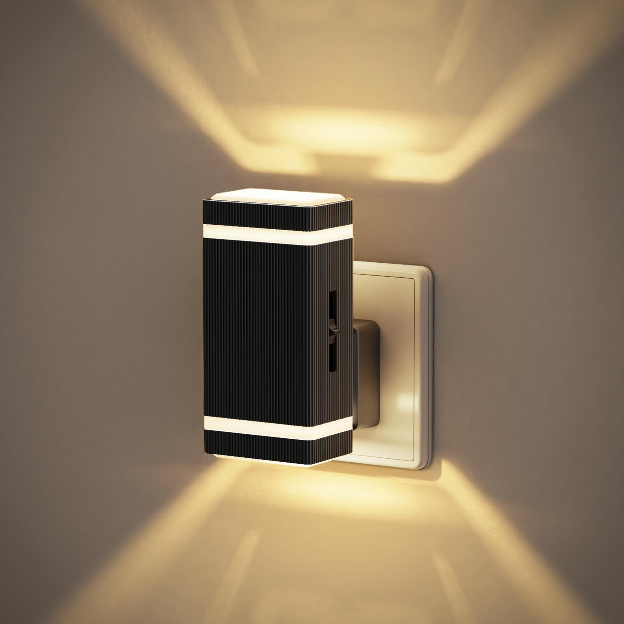 JandCase Nachtlicht, Nachtlicht Steckdose, Dämmerungssensor, Dimmbar 0-100LM, Warmweiß 3000K, 1W LED-Nachtlicht für Flur Schlafzimmer Treppe Küche