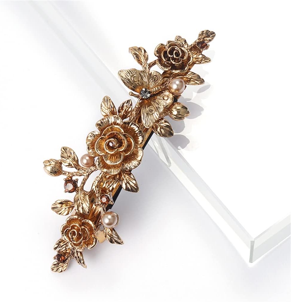 ヘアクリップ スプリングクリップ 韓国宮廷頭飾り 母 頭の後ろ 水平クリップ A ワードクリップ