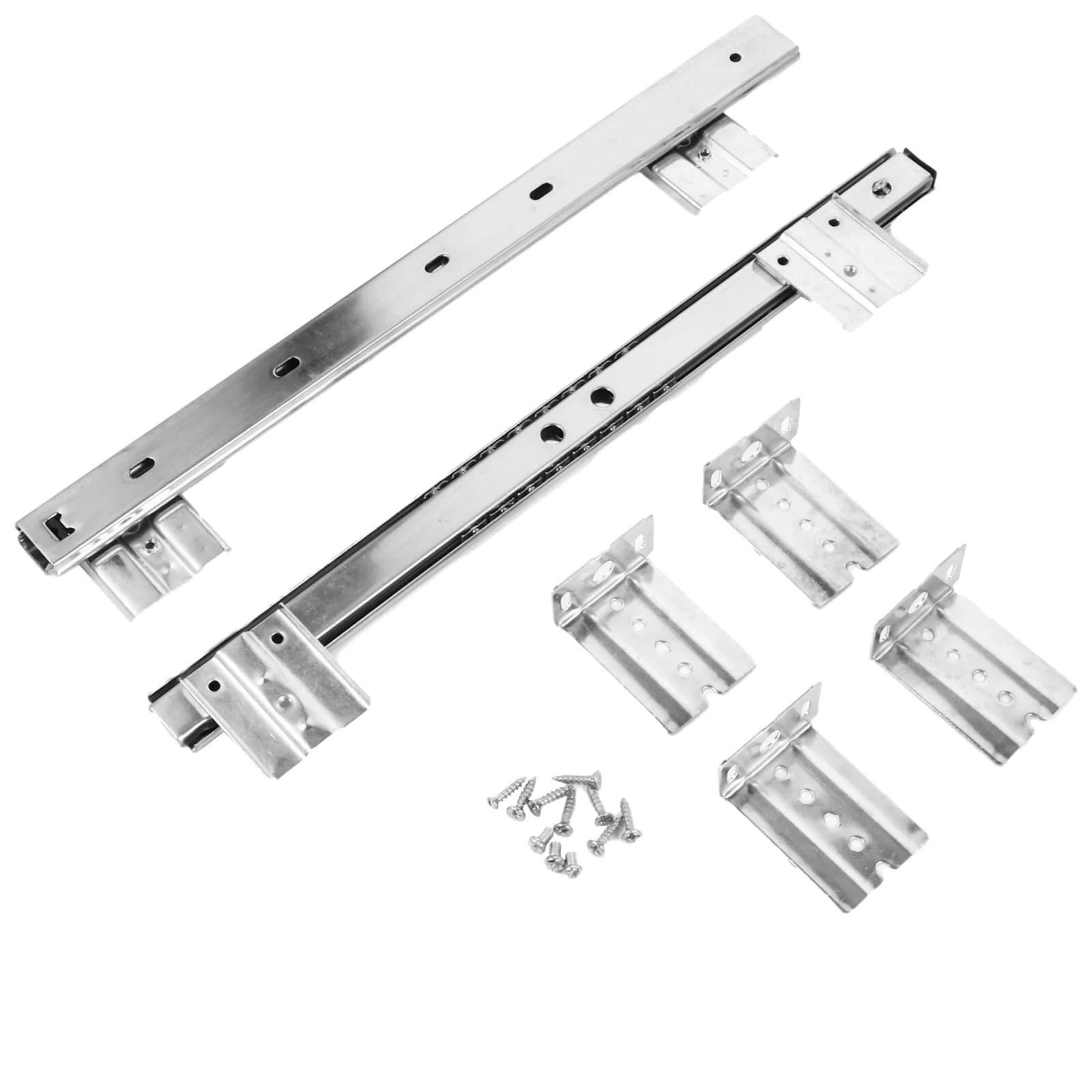 Drawer Runners Guide Tray Drawer Slide Track Dining Table Cupboard Keyboard Cold Rolled Steel Office Rail(Silver)