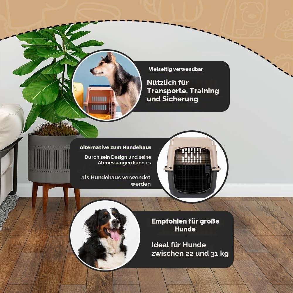 Trixie VARI Kennel V, 81 cm, schwarz/beige