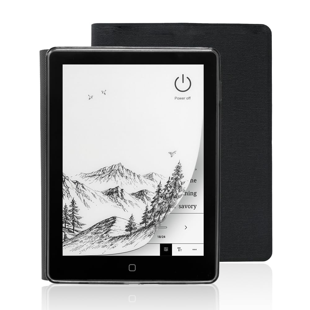 Veidoo Liseuse e-book 6 pouces avec grand écran E-Ink, 32 Go de ROM, 758 x 1024, 212 DPI, SMARTlight réglable, E-reader Android, Haut-parleur intégré, Tablette E-Ink avec WiFi et couvercle (Noir)