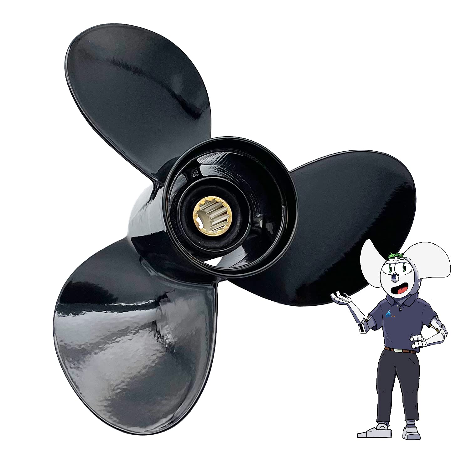 POLASTORM Aluminium Outboard Propeller 11 1/2x13 for Suzuki Engines 35-65HP 58100-94313-019