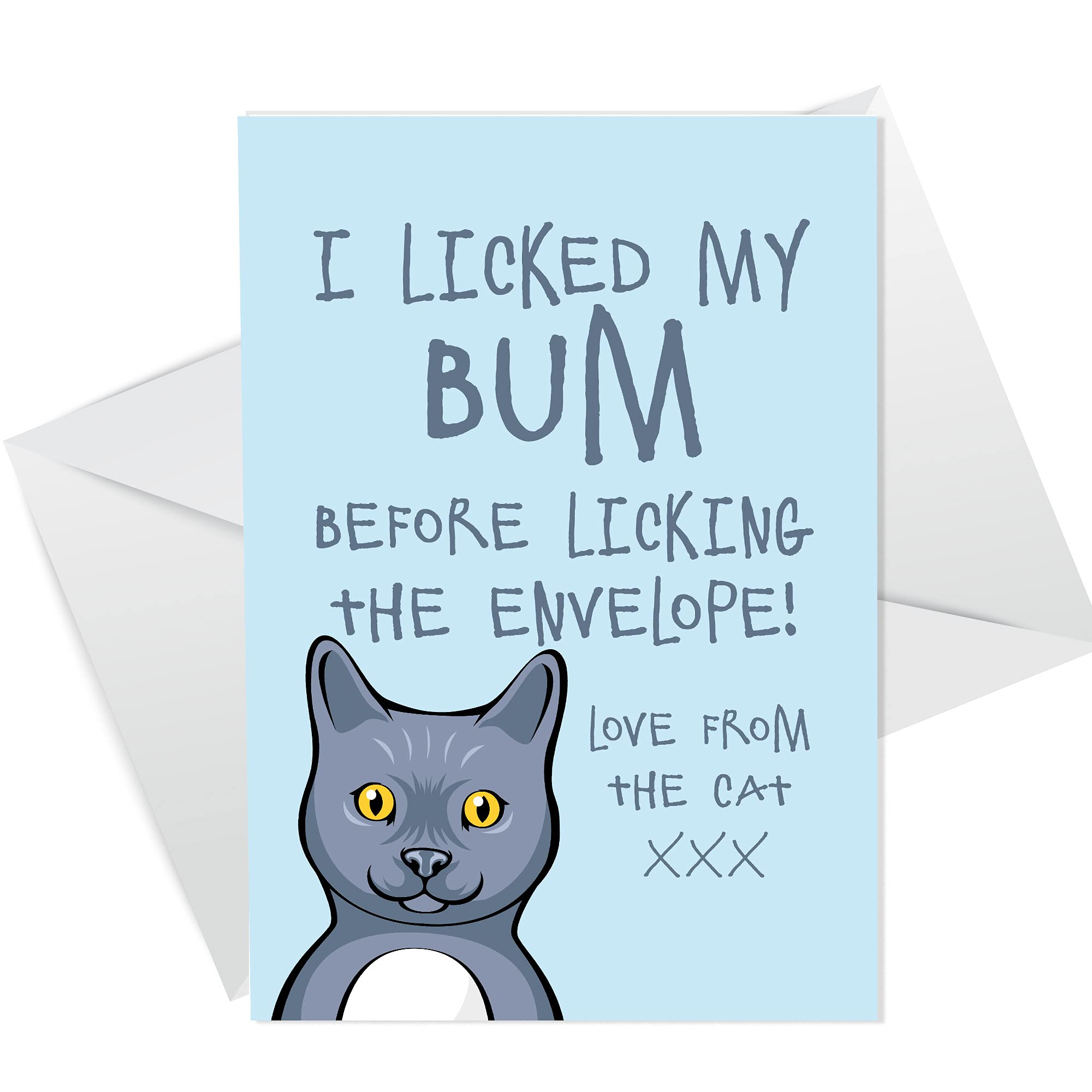 Funny Birthday Card From The Cat Pet Animal Cat Bum Rude Funny Joke Card