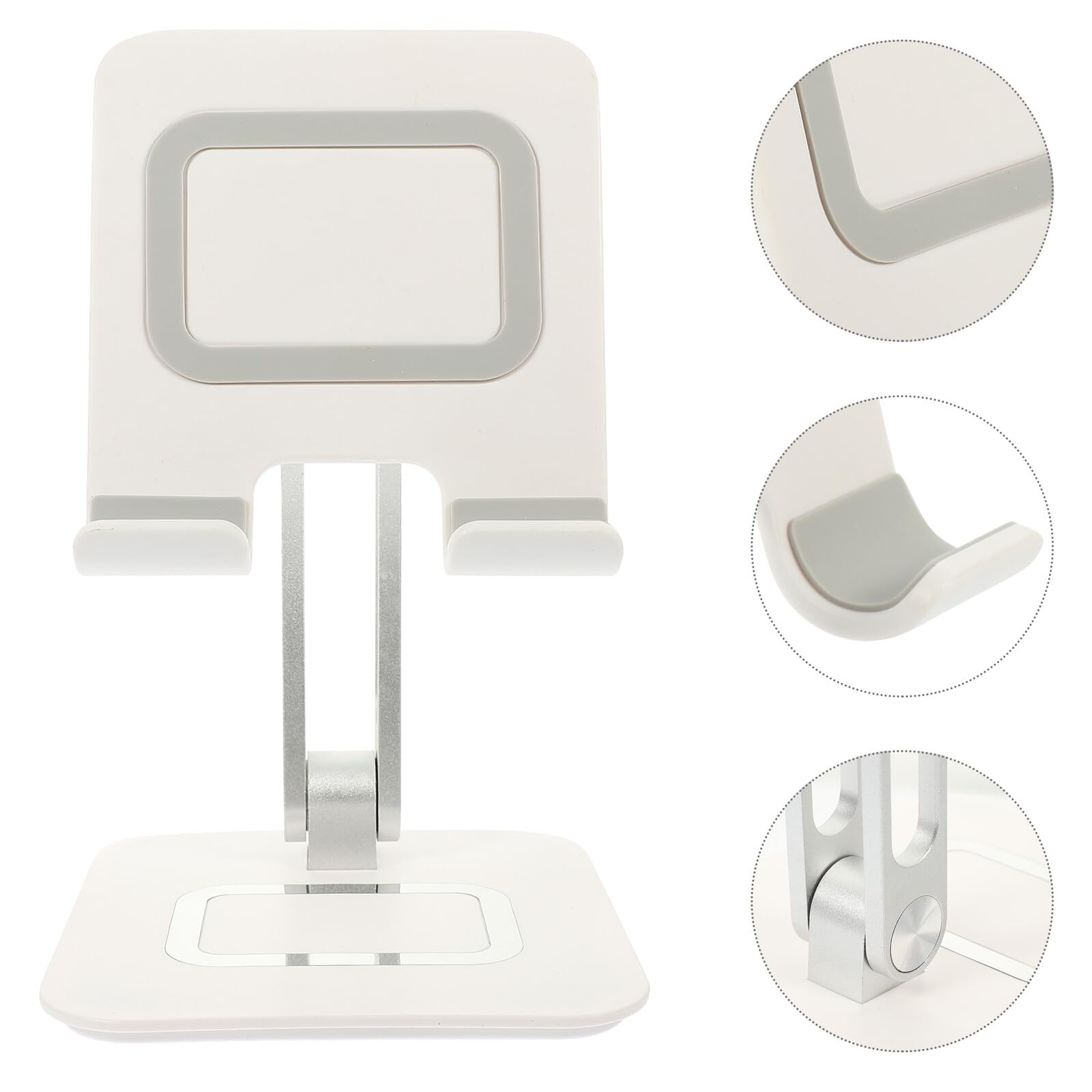 OUNONA Supporto Telefono Regolabile in Metallo per Scrivania Portatile e Pieghevole con Base Antiscivolo Supporto Cellulare per Casa Ufficio e Studio