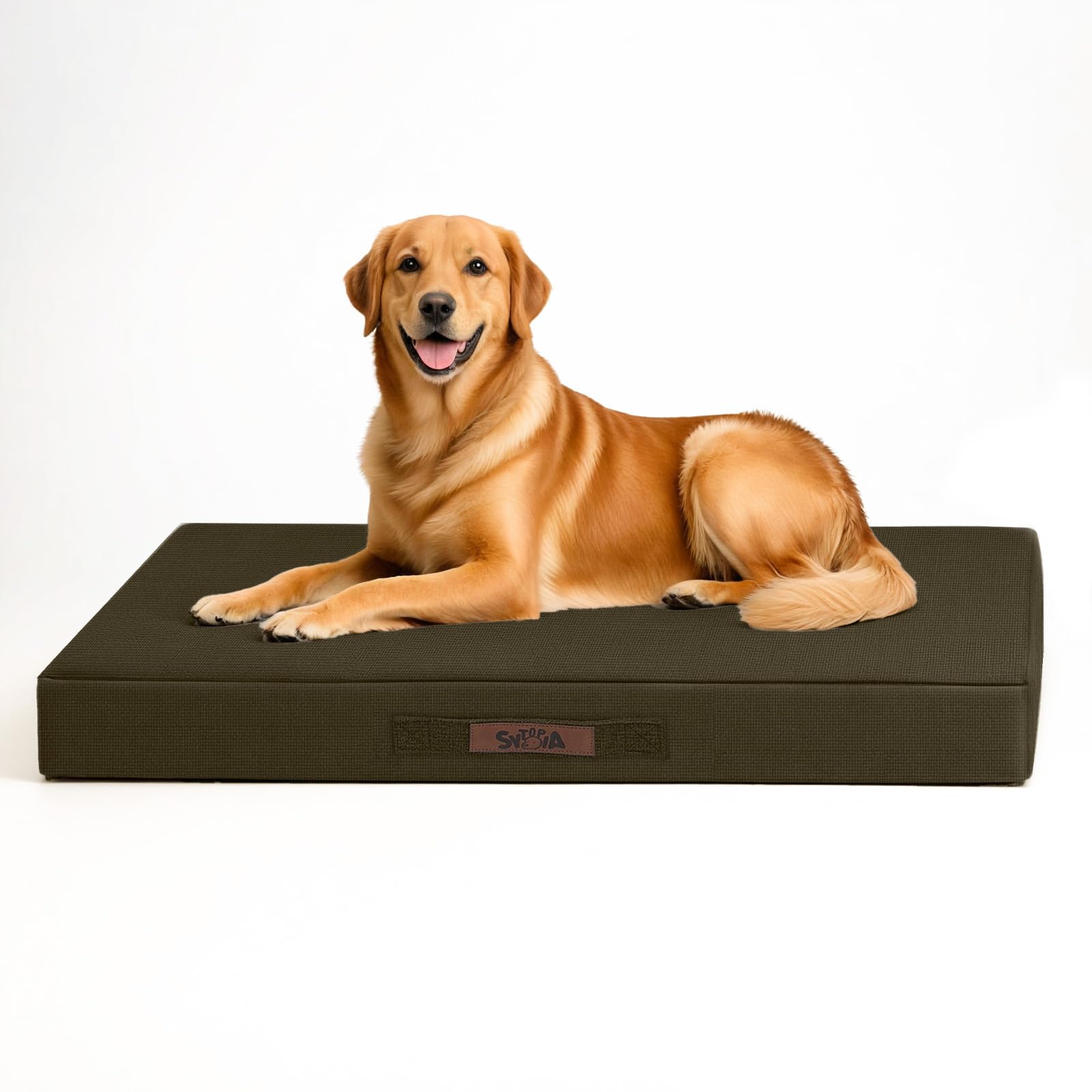 Sytopia 42-Inch Waterproof Chew-Resistant Orthopedic Dog Bed, XL Size for Extra Large Dogs, Supports Up to 90 lbs, Suitable for Indoor and Outdoor Use, Brown