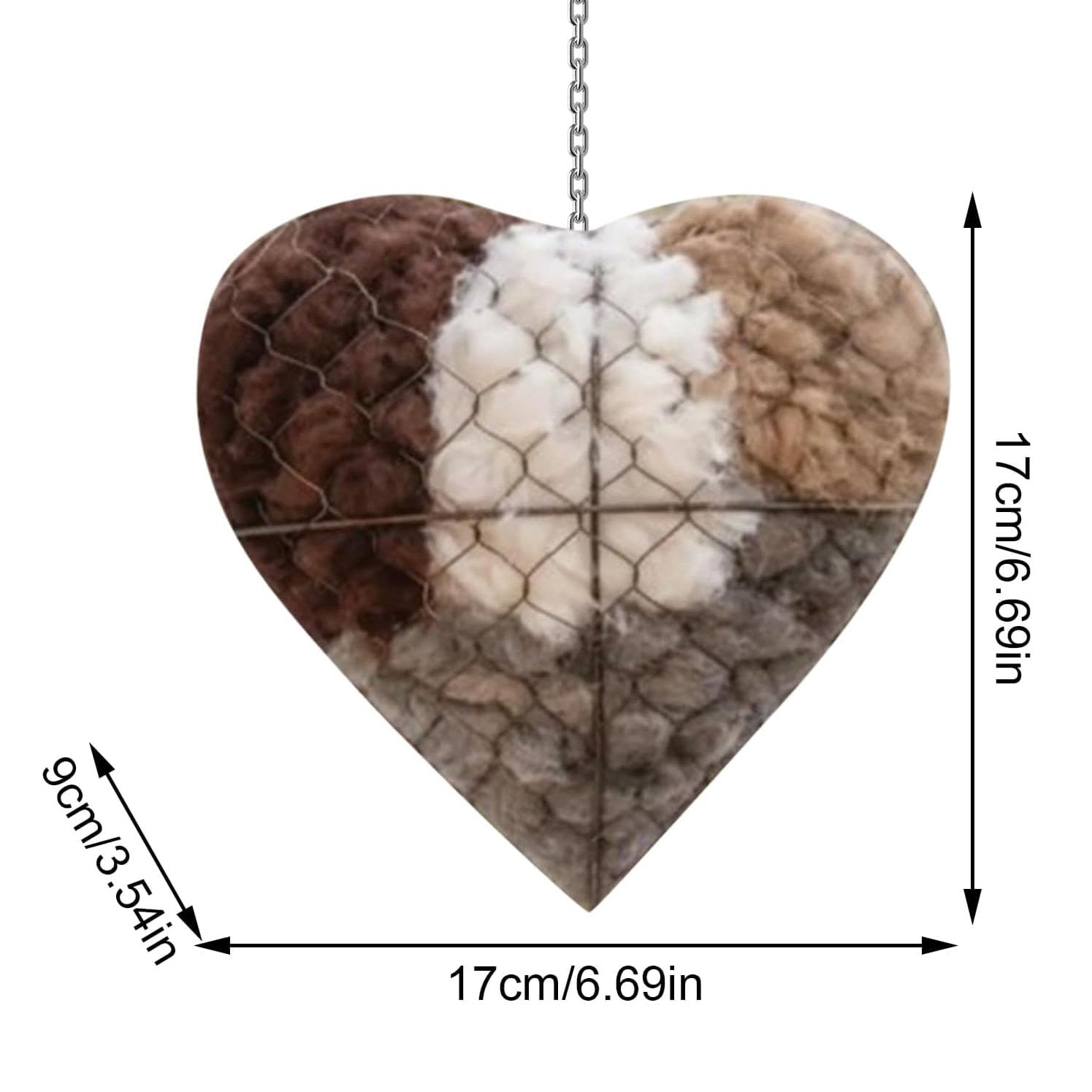 Corazón de Fibra para Nido de PáJaro Hecho a Mano, Fibra de Pájaro Nido Corazón Hecho a Mano, Hecho a Mano Fibra Corazón para Nidos Pájaros,para Amantes de Los Animales y Colibríes, Casa,4 stück