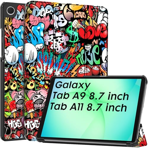 Image of Robustrion Cover for Samsung Galaxy Tab A11 / Galaxy Tab A9 Cover Case 8.7 inch, Flip Stand Cover Case for Samsung Galaxy Tab A9 / A11 Tablet Cover - Hippy