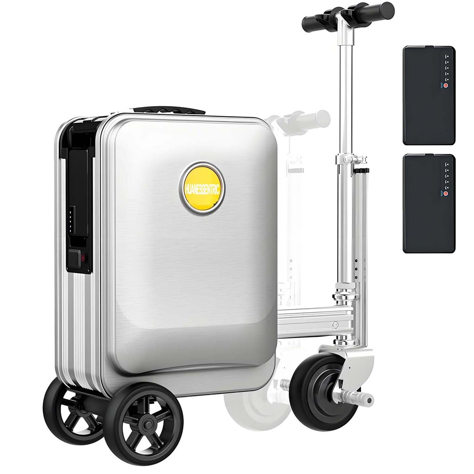 Maleta Eléctrica Manejable,Equipaje for Scooter for Adultos C-Silver