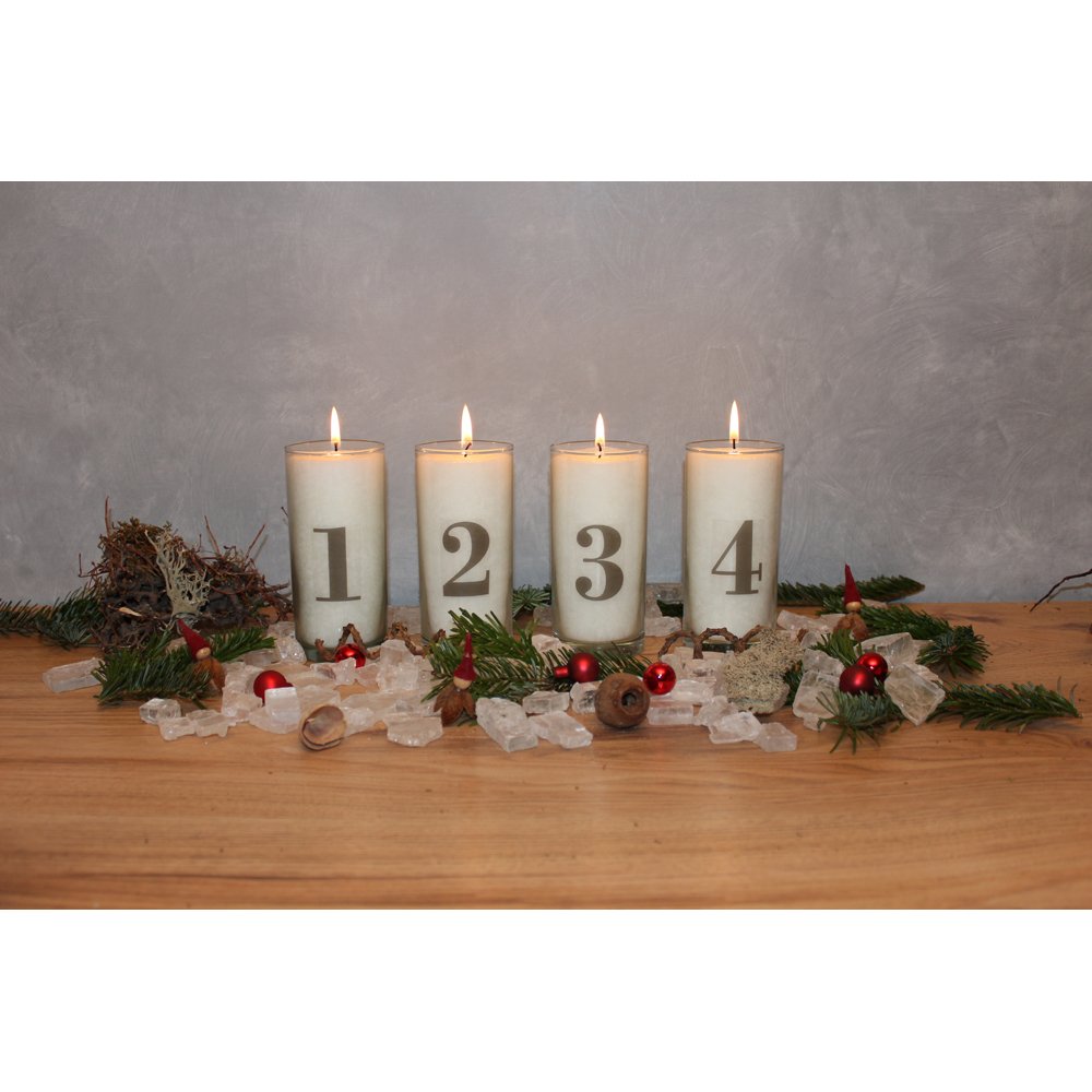 4041678004972 Candele dell' Avvento Set 1 – 4, Bianco