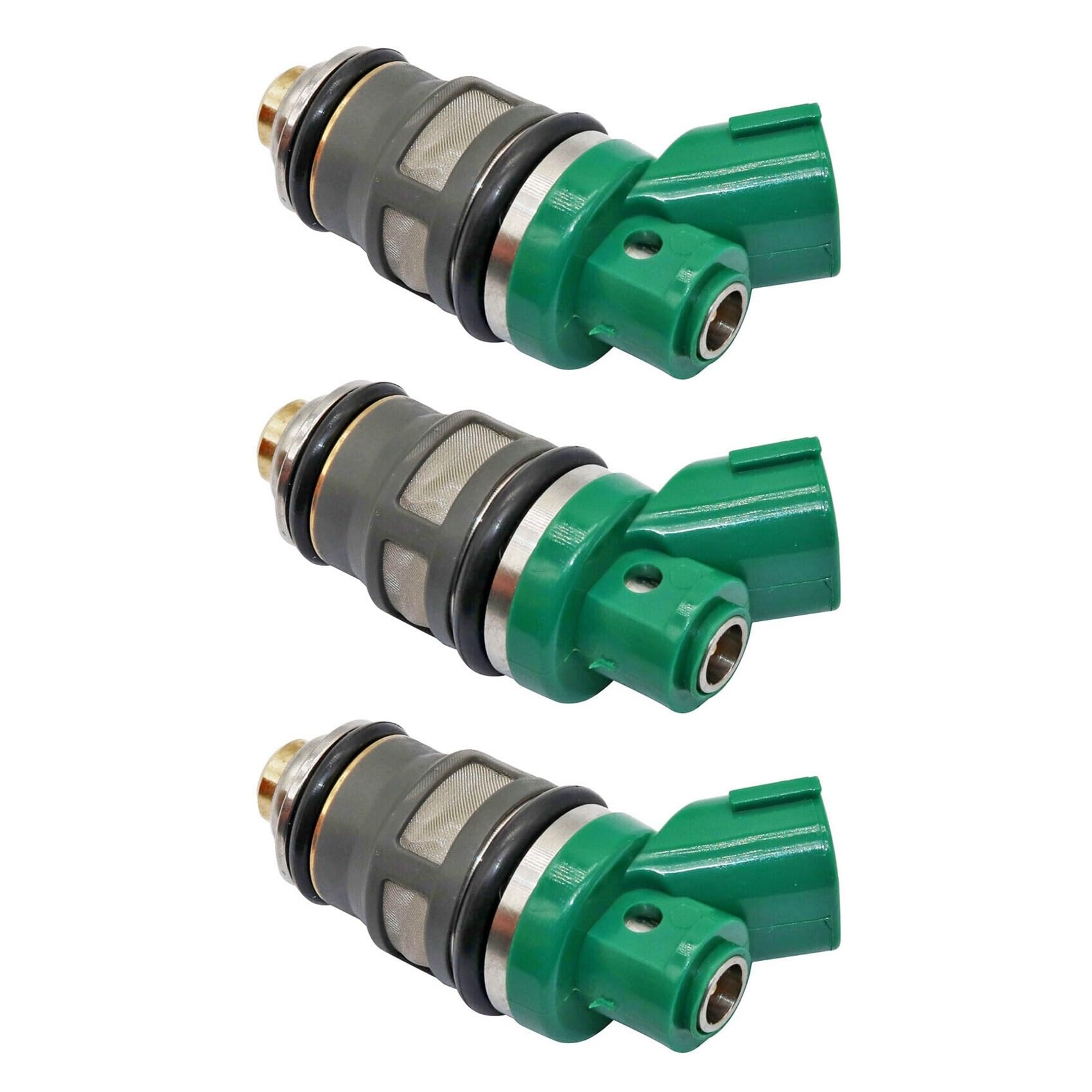 Iniettore di Carburante 3 Pezzi 15710-87J00 per Suzuki DF40-DF50 1999-2010, ABS + metallo, Verde