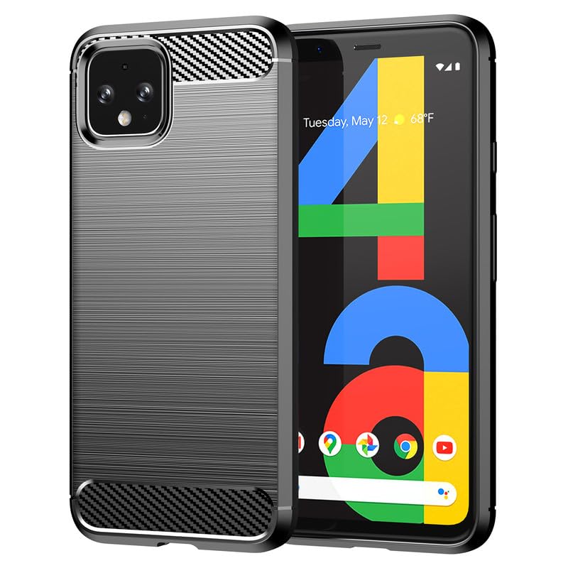 Image of Hybrid Carbon Fiber Back Case for Google Pixel 4 XL (Black)