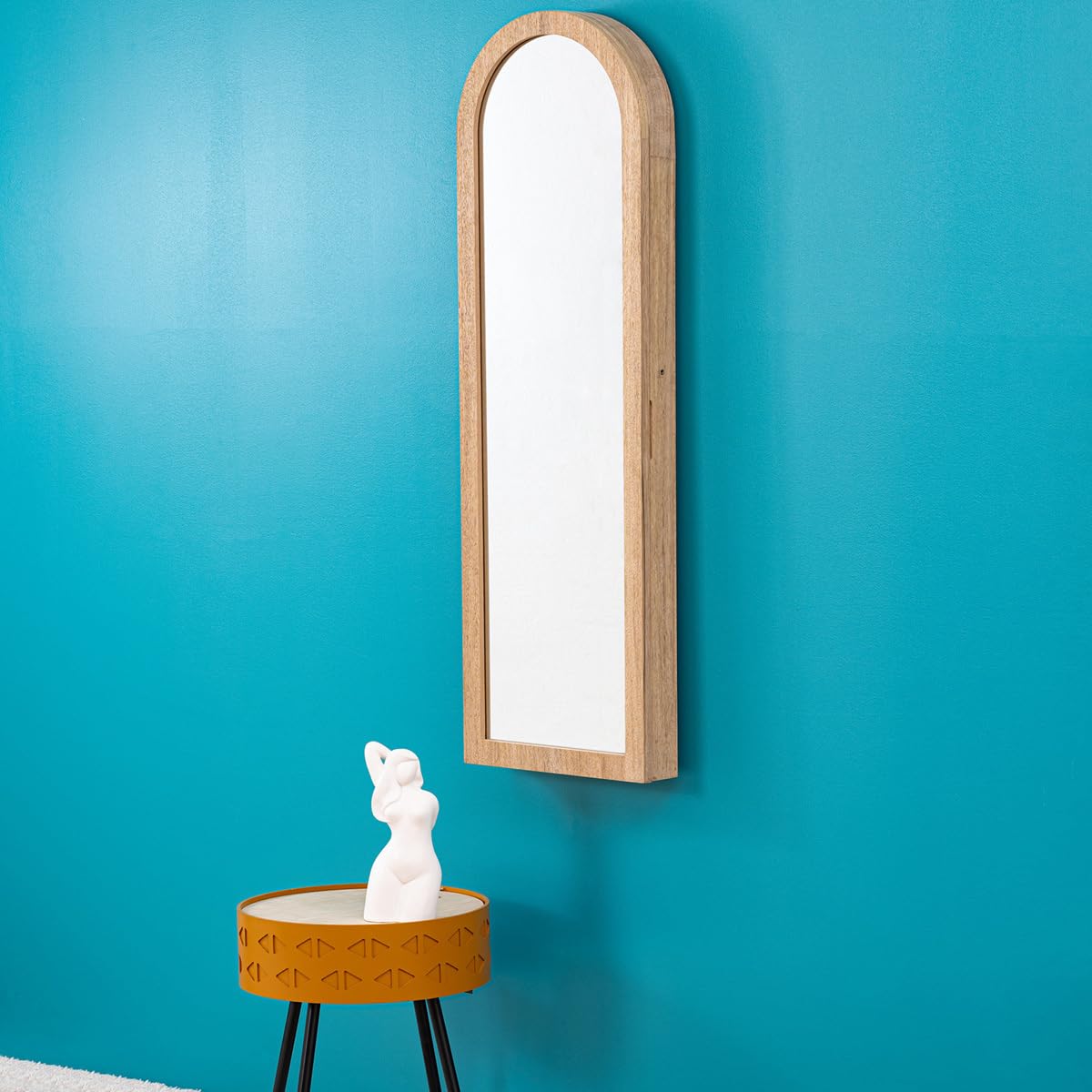 Atmosphera - Armario Joyero de pie con espejo 'Soleya' madera natural H.145cm