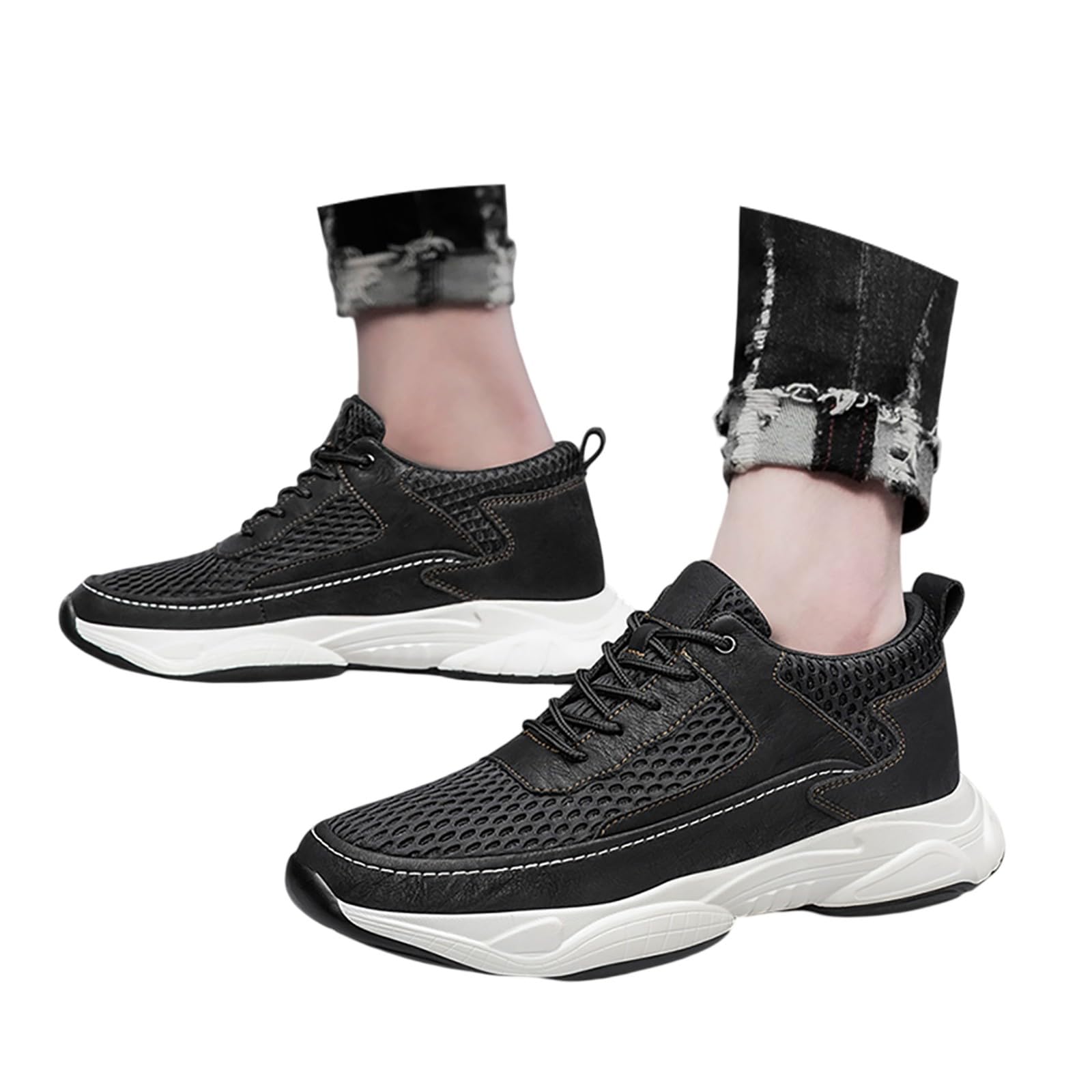 Sneakers da uomo in rete leggera traspirante con tacco invisibile 6/8/10 cm Taller scarpe sportive casual sneakers traspiranti per città tempo libero e passeggiate