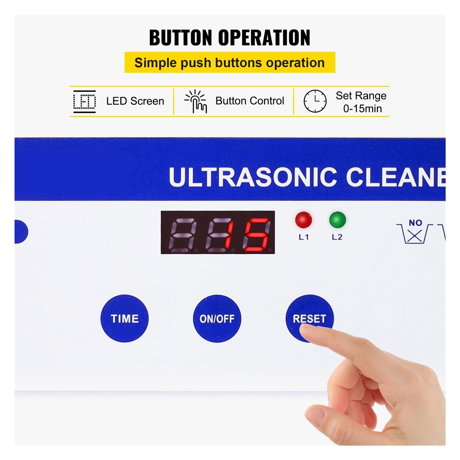 Elettrodomestici 0,8L 2L 3L 6L 15L Pulitore a ultrasuoni Lavatrice Portatile Lavastoviglie Lavastoviglie Bagno a ultrasuoni(3L Type A)