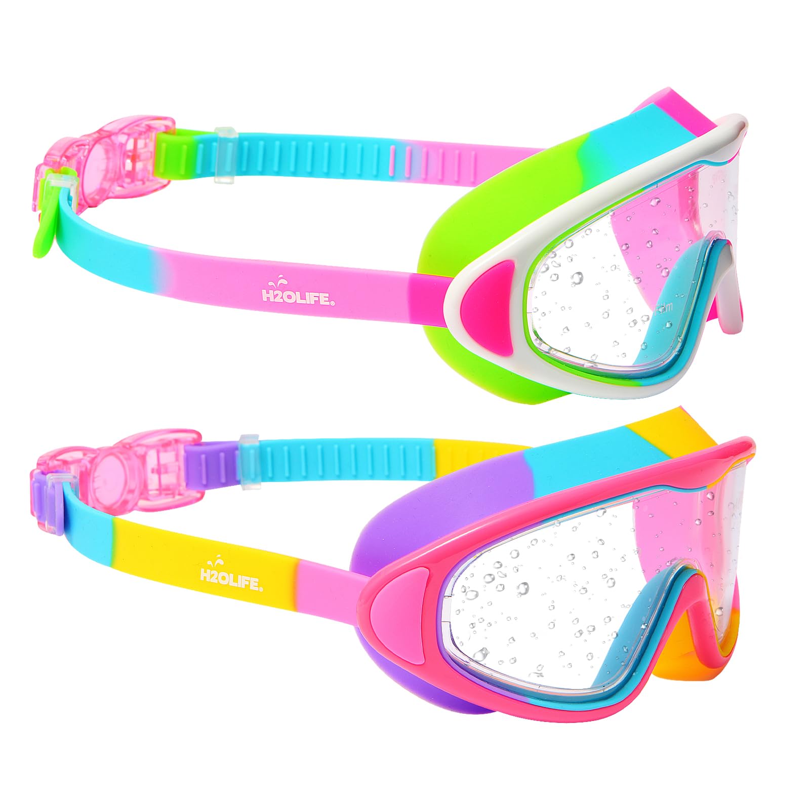 H2O Life Kids Swim Goggles for Girls and Boys Fun Toddler Swimming Eyewear Protection for Children