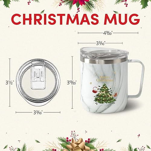 Miniatura 5 de VAHDAM Taza de Navidad, regalos de Navidad para mujeres, hombres y adultos, acero inoxidable, taza de café aislada al vacío con tapa, 10 onzas,