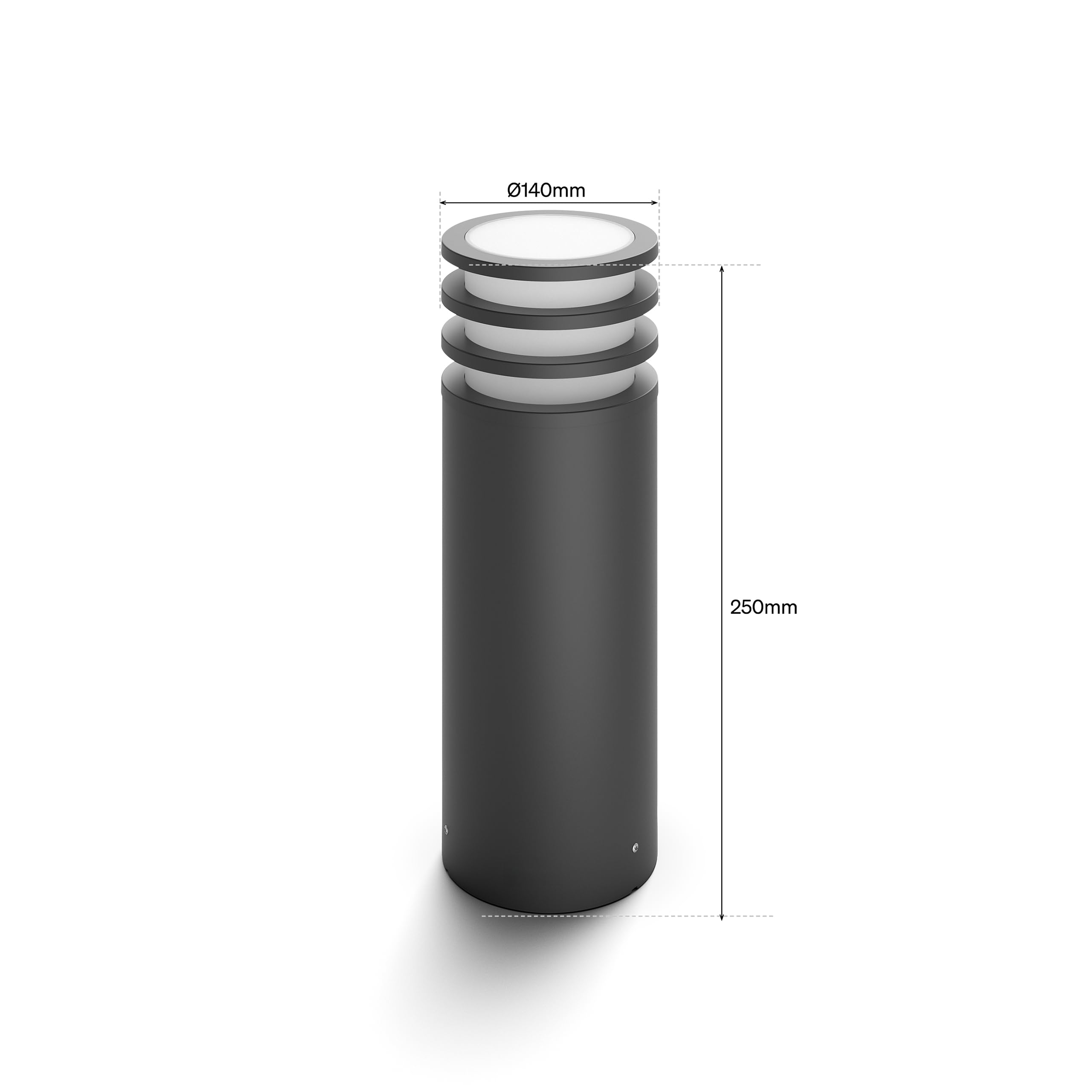 Philips Hue Lucca Lámpara de Pedestal para Exterior, Luz Blanca y de Color Ajustable, Brillante, 1100 lm, con Bombilla A60, Regulable, IP44 Resistente a Intemperie, Compatible con Matter, Zigbee