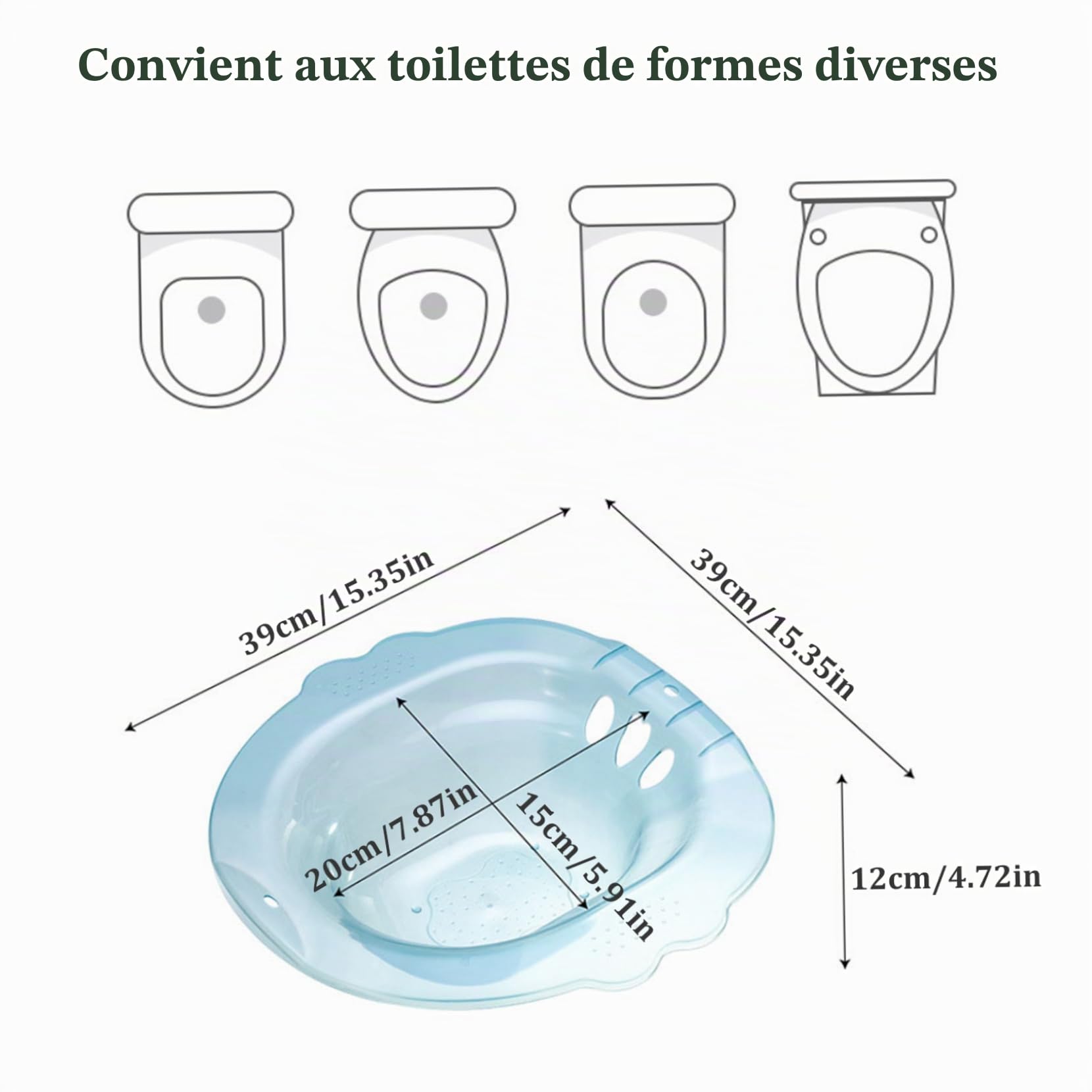 Sitz Bath Portable sur le bidet portable des toilettes avec ridet à grande capacité anti-débit de grande capacité pour hémorroïdes post-partum