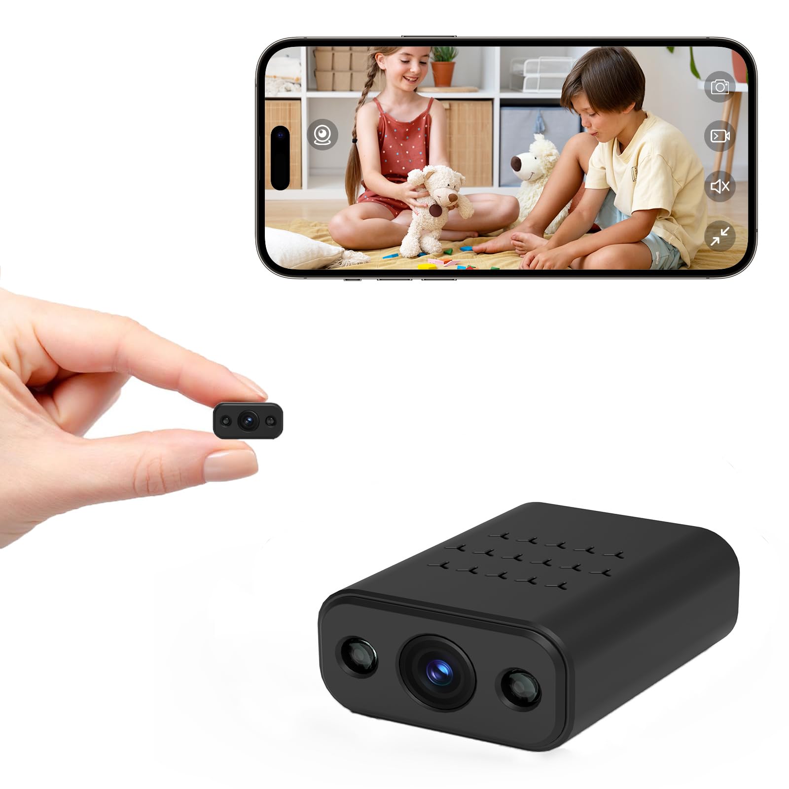 DnxnIaIfy Mini Wireless WiFi Security Camera, 4K Nanny Cam with Night Vision, Remote Viewing for Security with iOS,Android Phone