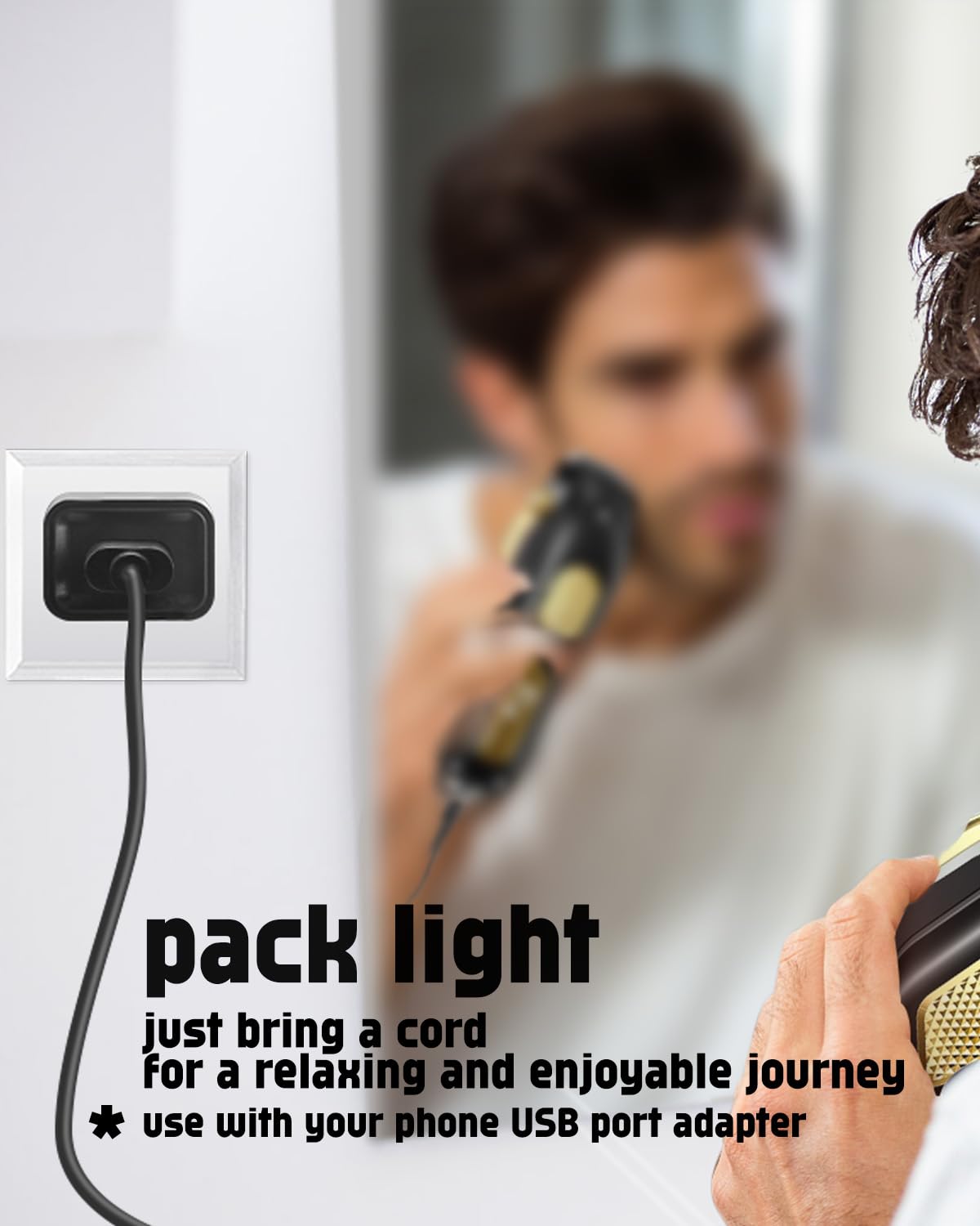 Ufree U-1826 - Cargador de pelo Ufree para hombres, Maquina para Cortar Pelo De Hombre, accesorios de peluquería, regalos para hombres, 1 cepillo de limpieza, cable de alimentación de 3.3 pies 4