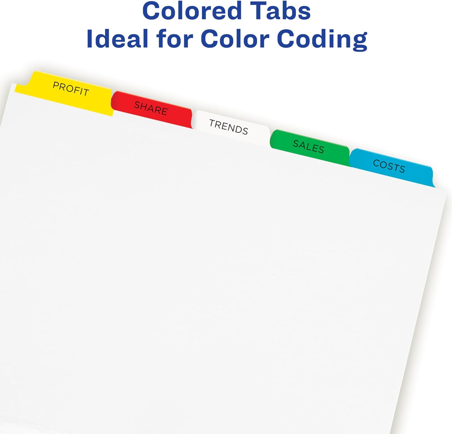Avery 5 Tab Dividers for 3 Ring Binder, Easy Print & Apply Clear Label Strip, Index Maker Customizable Multicolor Tabs, 5 Sets (11418)