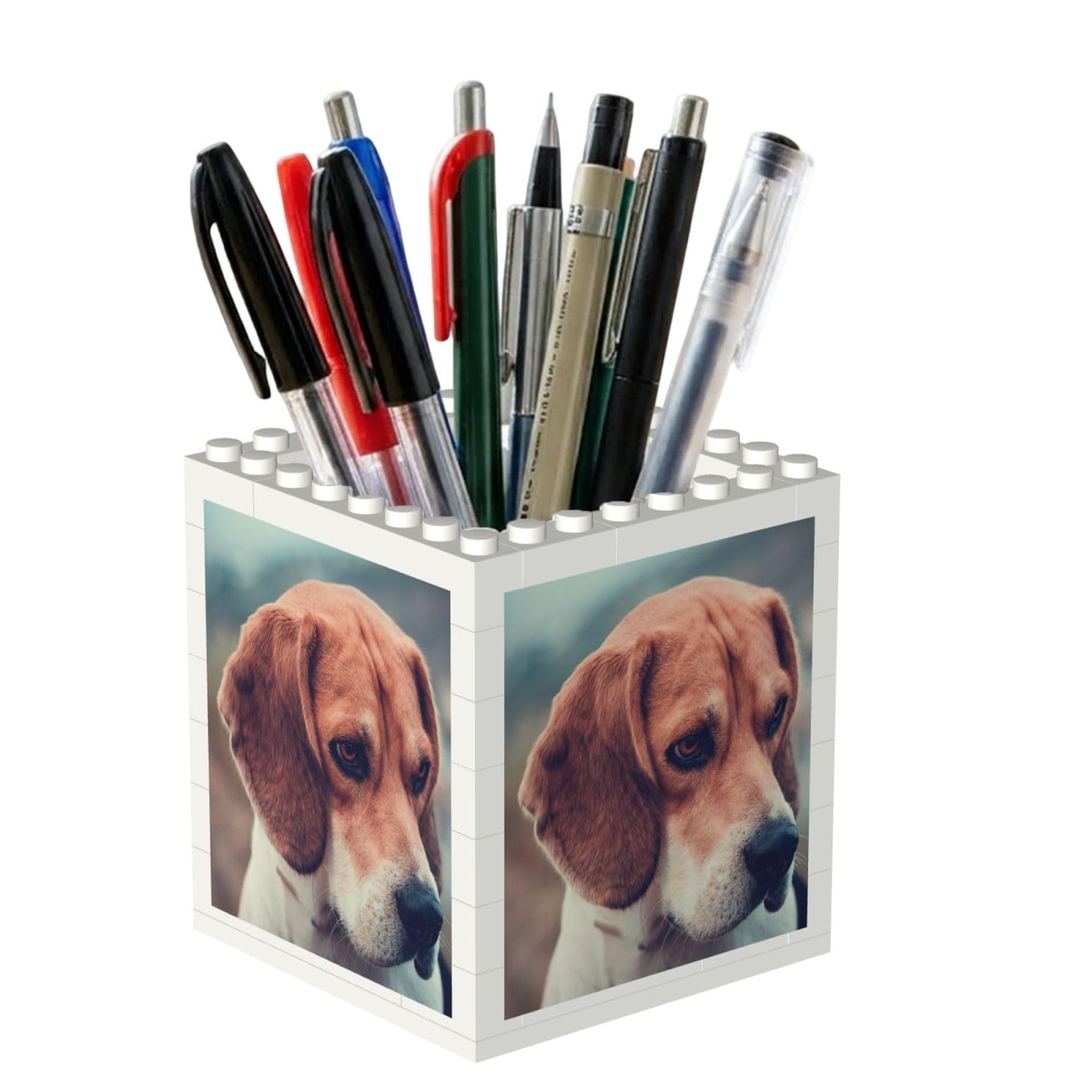 Poadnly Beagle Puppy Dogs Pets Beagle, Pen Pot Pencil Holder for Office Home School, Compact Desk Organiser for Office Stationery