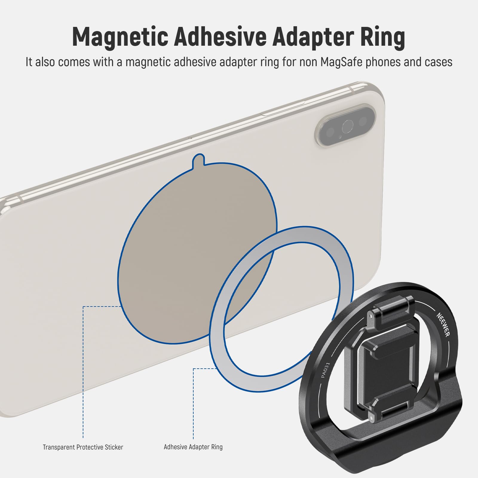 NEEWER PA031 Support Pliable Pour Caméra IPhone (MagSafe) Et MacBook Sélectionnés – Avec Griffe Froide Pour Micro Ou Lumière
