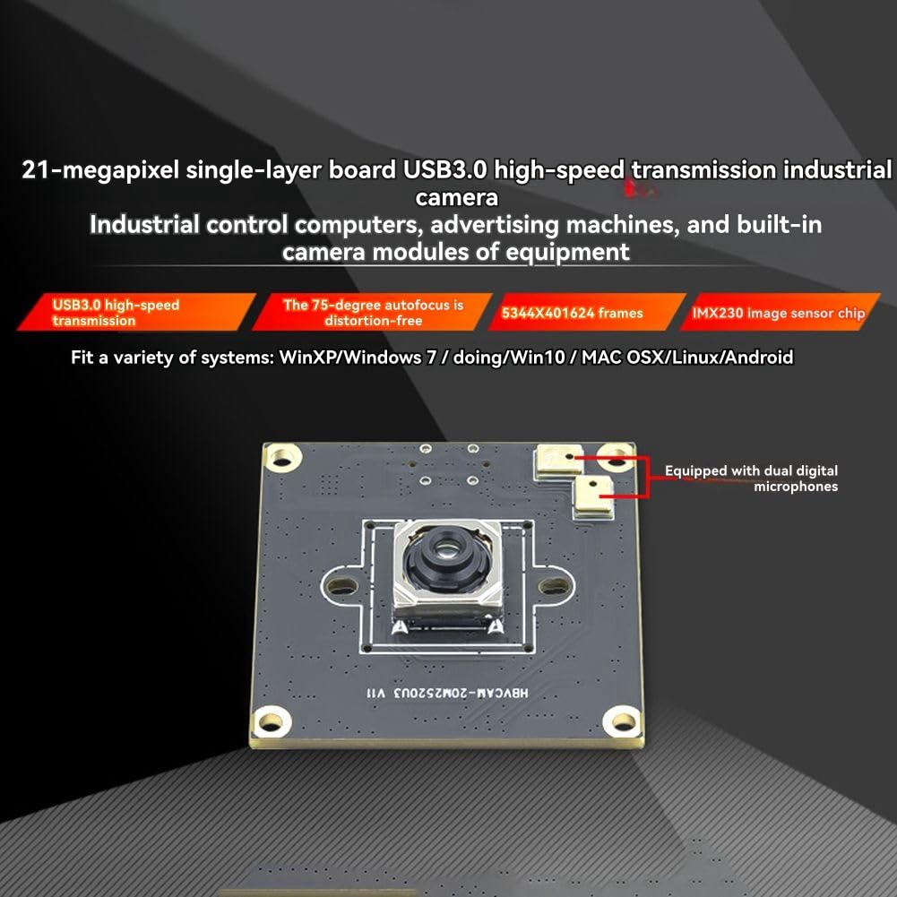 Czujnik IMX230 20 MP USB kamera internetowa rozdzielczość 5344 x 4016 moduł kamery przemysłowej do strumieniowego przesyłania wideo konferencji 90 stopni