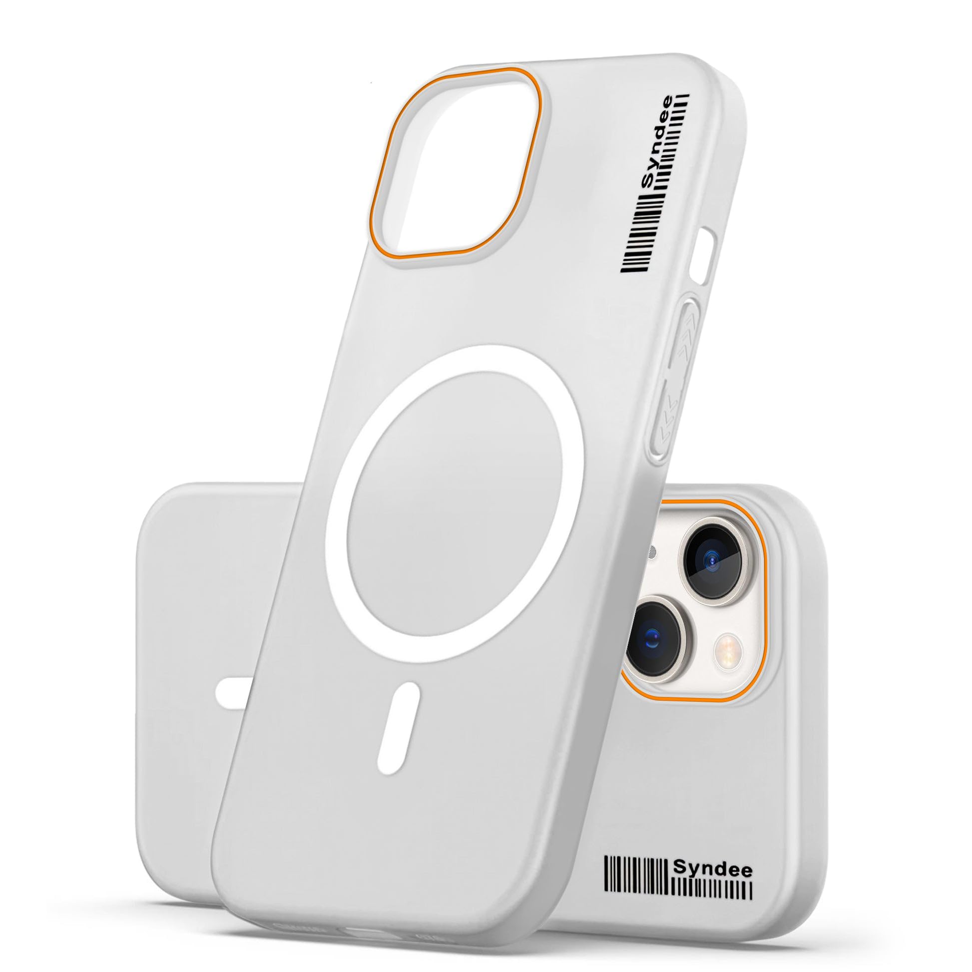 DL3 Mobilak Case Back Cover for iPhone 13 / iPhone 14, Sleek Frosted Translucent Back Only Compatible with Wireless Magnetic Accessories | Anti-Scratch Shockproof Phone Case