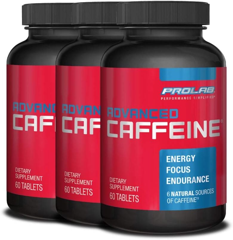 ProLab Nutrition Advanced Caffeine 200mg, Fast-Acting Natural Caffeine Tablets with Green Tea Extract, Clean Energy, Mental Focus (60 Count (Pack of 4))