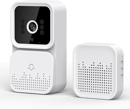 Sanpyl Timbre de puerta, timbre de video inteligente 1080P con detección humana PIR, audio de 2 vías, visión nocturna, videollamada remota,