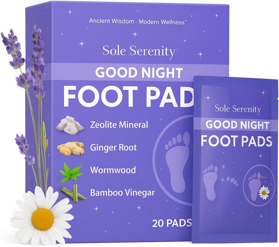 Natural Detox Foot Pads for Revival & Relaxation | Sole Serenity Overnight Treatment with Zeolite Minerals, Bamboo Vinegar to Soothe Aching Feet 15 Pack